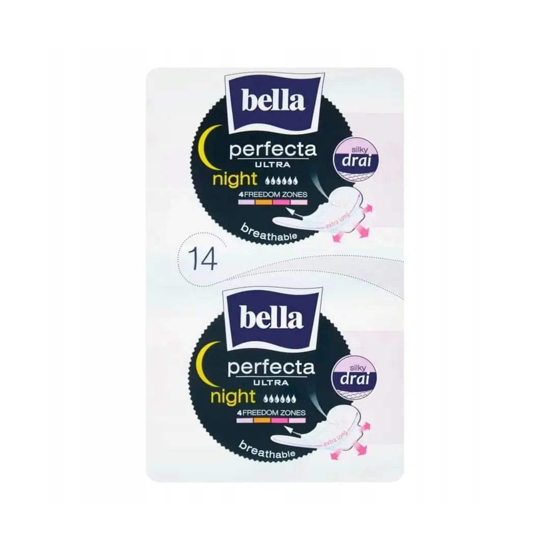 Прокладки многосл. с фикс.Bella Perfecta Ultra Night Silky Drai №14
